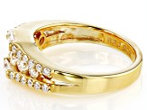 Pre-Owned Moissanite 14k Yellow Gold Over Silver Ring .95ctw DEW.