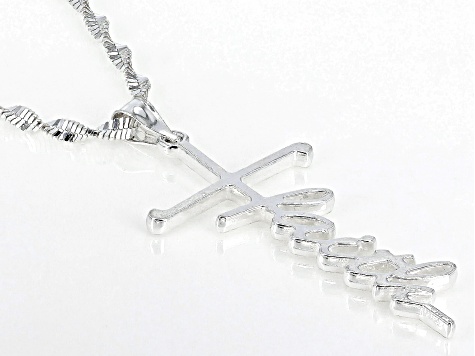 Pre-Owned Sterling Silver Faith Cross Pendant