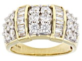 Pre-Owned White Cubic Zirconia 18k Yellow Gold Over Sterling Silver Ring 2.90ctw