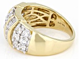 Pre-Owned White Cubic Zirconia 18k Yellow Gold Over Sterling Silver Ring 2.90ctw