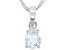 Pre-Owned Blue Aquamarine Rhodium Over Sterling Silver Pendant With Chain 0.74ct