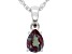 Pre-Owned Pear Lab Created Alexandrite Rhodium Over Sterling Silver June Birthstone Pendant With Cha