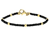 Pre-Owned Black Spinel 18k Yellow Gold Over Sterling Silver Bracelet