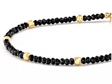 Pre-Owned Black Spinel 18k Yellow Gold Over Sterling Silver Bracelet