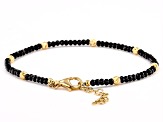 Pre-Owned Black Spinel 18k Yellow Gold Over Sterling Silver Bracelet