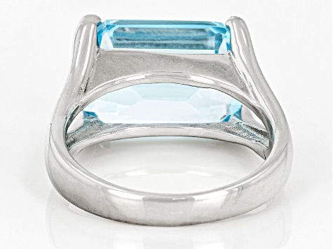 Pre-Owned Sky Blue Glacier Topaz Rhodium Over Sterling Silver Ring 7.75ct