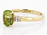 Pre-Owned Green Peridot 18k Yellow Gold Over Sterling Silver Ring 1.75ctw