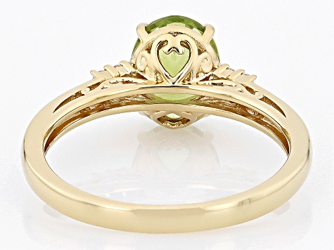 Pre-Owned Green Peridot 18k Yellow Gold Over Sterling Silver Ring 1.75ctw
