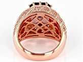 Pre-Owned Blush Zircon Simulant And White Cubic Zirconia 18K Rose Gold Over Sterling Silver Ring 8.4