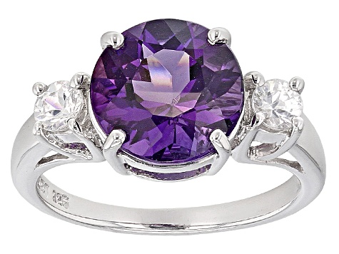 Pre-Owned Purple Amethyst Rhodium Over Sterling Silver Ring 2.91ctw