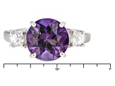 Pre-Owned Purple Amethyst Rhodium Over Sterling Silver Ring 2.91ctw