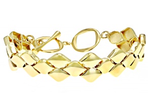 Pre-Owned 18K Yellow Gold Over Sterling Silver Link  Bracelet