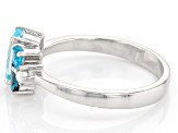 Pre-Owned Sky Blue Topaz With Multi-Gemstone Rhodium Over Sterling Silver Ring 1.06ctw