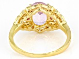Pre-Owned Kunzite 18k Yellow Gold Over Sterling Silver Ring 2.77ctw