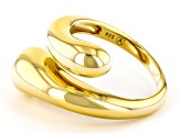 Pre-Owned 18k Yellow Gold Over Sterling Silver Bypass Ring