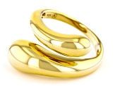 Pre-Owned 18k Yellow Gold Over Sterling Silver Bypass Ring