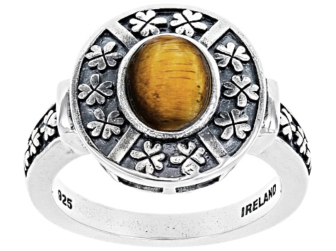 Pre-Owned Brown Tigers Eye Sterling Silver Ring