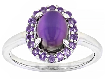 Picture of Pre-Owned Purple Aurora Moonstone Rhodium Over Sterling Silver Ring 0.57ctw