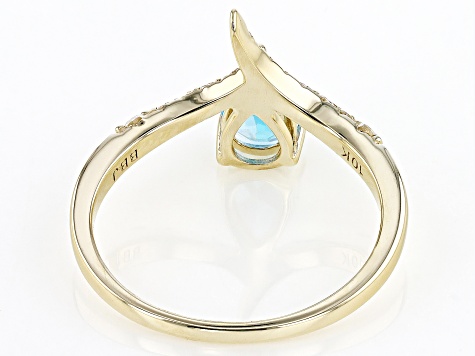 Pre-Owned Swiss Blue Topaz 10k Yellow Gold Ring 0.97ctw