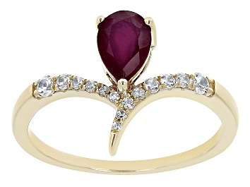 Picture of Pre-Owned Red Mahaleo(R) Ruby 10k Yellow Gold Ring 1.29ctw