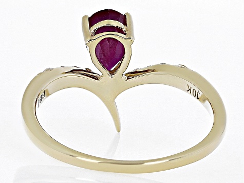 Pre-Owned Red Mahaleo(R) Ruby 10k Yellow Gold Ring 1.29ctw