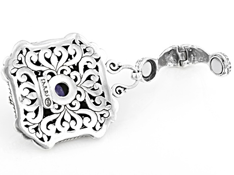 Pre-Owned Blue Tanzanite & 57 Chevy™ Topaz Silver Enhancer Pendant .84ctw