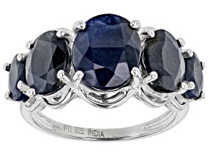 Pre-Owned Blue Sapphire Sterling Silver Ring 5.50ctw