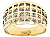 Pre-Owned 10k Yellow Gold & Rhodium Over 10k White Gold Double Layer Diamond-Cut & Polished Pattern