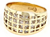 Pre-Owned 10k Yellow Gold & Rhodium Over 10k White Gold Double Layer Diamond-Cut & Polished Pattern