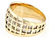 Pre-Owned 10k Yellow Gold & Rhodium Over 10k White Gold Double Layer Diamond-Cut & Polished Pattern