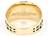 Pre-Owned 10k Yellow Gold & Rhodium Over 10k White Gold Double Layer Diamond-Cut & Polished Pattern