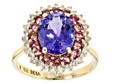 Pre-Owned Blue Tanzanite 10k Yellow Gold Ring 3.02ctw