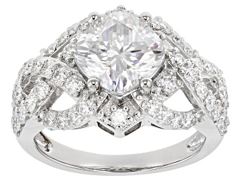 Picture of Pre-Owned Moissanite platineve crossover ring 3.84ctw DEW