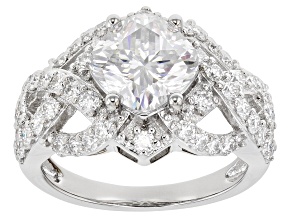 Pre-Owned Moissanite platineve crossover ring 3.84ctw DEW