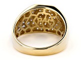 Pre-Owned White Diamond 14k Yellow Gold Mens Cluster Ring 1.00ctw