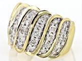 Pre-Owned White Diamond 10k Yellow Gold Wide Band Ring 1.75ctw