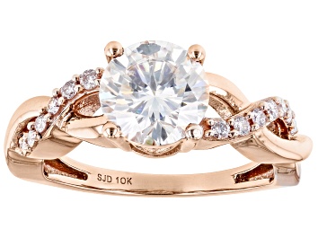 Picture of Pre-Owned Moissanite and Natural Pink Diamond 10K Rose Gold Ring 2.10ctw DEW