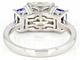 Pre-Owned Moissanite And Tanzanite Platineve Ring 3.08ctw DEW.