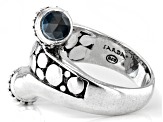 Pre-Owned Swiss Blue Topaz Silver Bypass Ring 2.46ctw