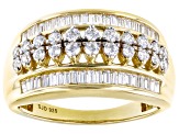 Pre-Owned White Cubic Zirconia 18k Yellow Gold Over Sterling Silver Ring 1.35ctw