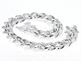 Pre-Owned Sterling Silver 11mm Diamond-Cut Cuban Link Bracelet