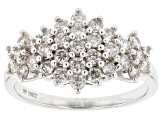Pre-Owned White Diamond 10k White Gold Cluster Ring 1.00ctw