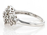 Pre-Owned White Diamond 10k White Gold Cluster Ring 1.00ctw