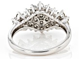 Pre-Owned White Diamond 10k White Gold Cluster Ring 1.00ctw