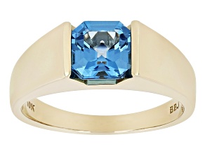 Pre-Owned Swiss Blue Topaz 10k Yellow Gold Men's Ring 2.75ct