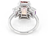 Pre-Owned Bi-Color Ametrine With Amethyst & White Zircon Rhodium Over Sterling Silver Ring 3.17ctw