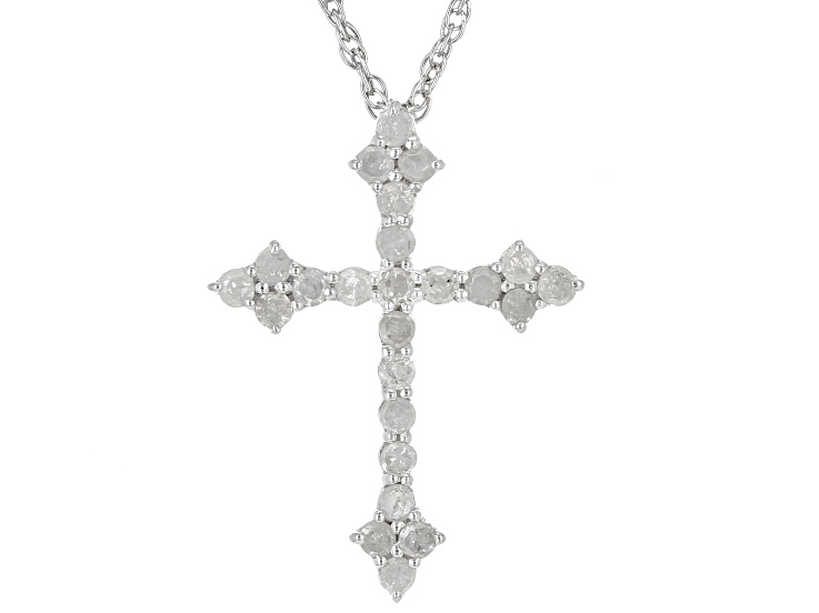 Macy&s Sterling Silver Necklace, Polished Cross Pendant - Multi