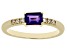 Pre-Owned Purple African Amethyst with White Zircon 18k Yellow Gold Over Silver February Birthstone