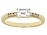Pre-Owned White Topaz with White Zircon 18k Yellow Gold Over Sterling Silver April Birthstone Ring 0