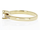 Pre-Owned White Topaz with White Zircon 18k Yellow Gold Over Sterling Silver April Birthstone Ring 0